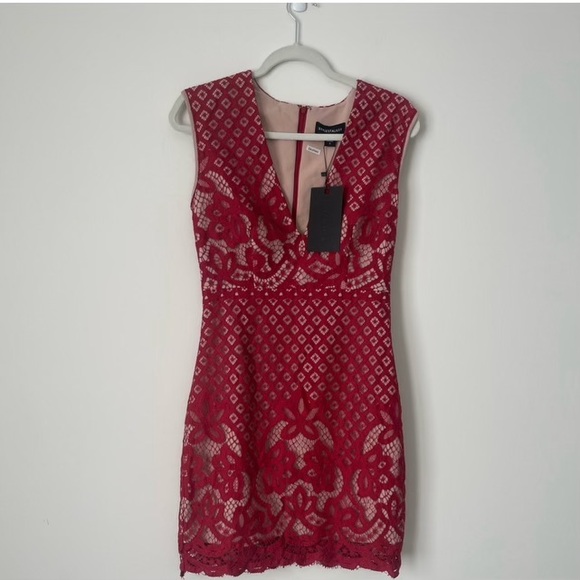 REVOLVE STYLESTALKER red feminine lace mini dress dark academia cute goth S - Picture 2 of 8